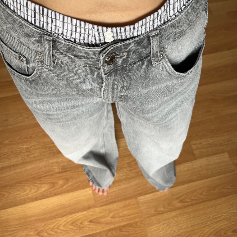 Zara Gray Women's wide leg jeans